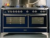 Ilve UM150SMP Majestic Dual Fuel 60in Range Coup De Feu Cooktop & Double Oven