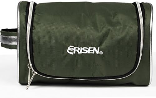 ERISEN Travel Kit Organizer with Hanging Hook/ Bathroom Storage Cosmetic Makeup Bag /Toiletry Bag Oliver Green Color