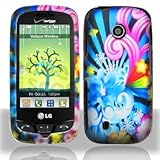 Premium - LG VN270/Cosmos Touch Rubber Design Neon Floral Cover - Faceplate ....