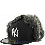 NEW ERA KNOCK COLD DOG EAR NEW YORK YANKEES FITTED CAP NEA-NYDOG (7 5/8, BLACK/WHITE)