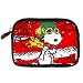 Digital Camera Leather Case of Snoopy Flying Pop Art Green Helmet