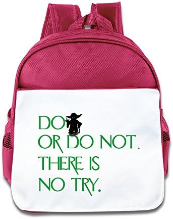 Kid's Do Or Do Not, There Is No Try Funny School Backpack Bag For Both Boys And Girls Pink