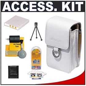 Casio Exilim EX-CASE-30 Leather Case (White) + Spare NP-40 Battery + Accessory Kit for... by Casio
