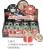 3 Parts Aluminium Red Poker Chip Herb Grinder