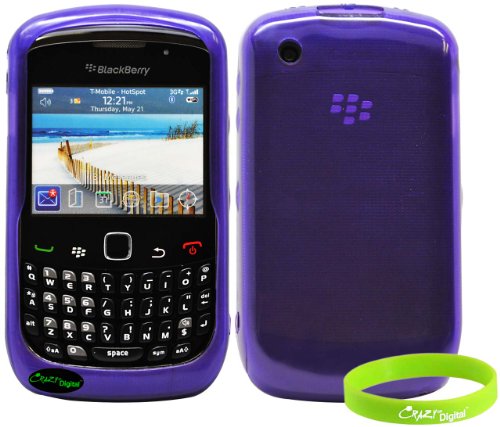 CrazyOnDigital Purple TPU Skin Soft Gel Case For Blackberry Curve 9300
