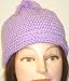 Hand Crocheted Two Ply Lavender Color Imported Wool Rollup Skull Cap