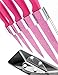 Chef's Star 6 Piece Pink Marble Kitchen Knife/Pink Handles
