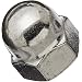 18-8 Stainless Steel Acorn Nut, Black Oxide Finish, Inch, Right Hand