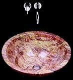 Bates and Bates ROMA-AS Roma Round Natural Stone Lavatory Sink, Amarillo Sienna