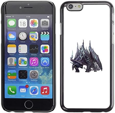TikTakTok Hard Protective Back Case Skin Cover for Apple iPhone 6 Plus 5.5 - White Dragon Fairytale Monster Black