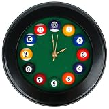 Trademark Circular Wood Billiards Quartz Wall Clock
