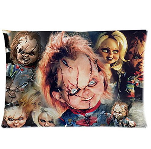 Classic Horror Film&Child's Play Chucky Doll Background Printed Comfortable Cotton and Polyester Cushion Case&Pillow Slip 20