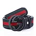 Uneedk Men's 38-mm GG Buckle Italy Leather Belt Green/Red/Green (95cm/37.3inch (28-30), Black) ¡­