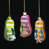 NOBLE GEMS GLASS FLIP FLOP ORNAMENTS