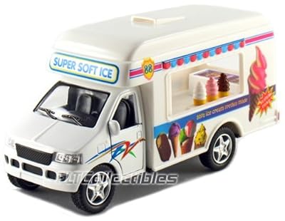 12 pcs in Box: 5" Die Cast Ice-Cream Truck, Pull Back Action (White)
