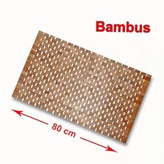 Bambus Badematte 80 x 50 cm Badvorleger Rutschfeste Bambus Bade Matte Teppich Vorleger Saunamatte Badteppich