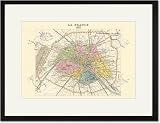 Black Framed/Matted Print 17x23, Paris - Capitale de la France