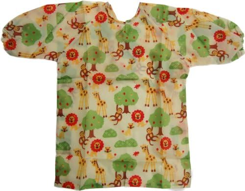 Long Sleeve Art Smock in Animal Kingdom Print, Good Coverage, Breathable, Adjustable in Size (3-5 years)