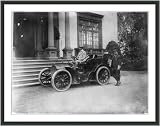 Historic Print (L): John Jacob Astor in automobile [with chauffeur standing at rear of the automobile]