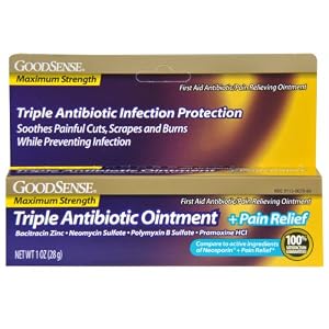 Good Sense Maximum Strength Triple Antibiotic Ointment plus Pain Relief, 1 Ounce