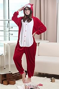 Skycastle(tm) High Quality Ali Cat Cartoon Animal Shaped Winter Unisex One-piece Pajamas Hoodie Sleepwear Cosplay Costume (XL)