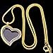 RUBYCA Living Memory Heart Locket Snake Chain Necklace Crystal Floating Charm DIY Gold Tone 5Pcs