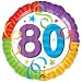 80th Birthday Round 18" Mylar Balloon