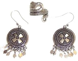 Rings and Earrings Sterling Silver Jewelry Set