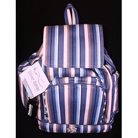 Kalencom Silver Spoon Backpack Diaper Bag - Blue and Tan