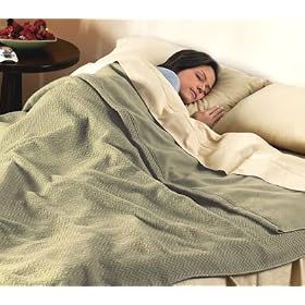 Sunbeam Twin Camelot Dreams Herringbone Moss Green Electric Heated Warming Blanket