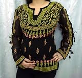Ladies All Over Embroidery Designer Tops Short Kurti Kurta Dresses Blouses