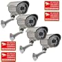 VideoSecu 4 Outdoor Night Vision IR Security Cameras 1/3" SONY CCD 420TVL Weatherproof Wide View Angle for CCTV Home Surveillance DVR System with Power Supplies IRX36S4 B4F