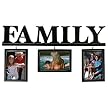 Family Wood Word 3-Frame Set - Black (4x6")