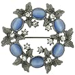 Stone Wreath Circle Brocch Flower Pin Brooch