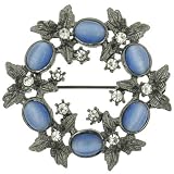 Stone Wreath Circle Brocch Flower Pin Brooch