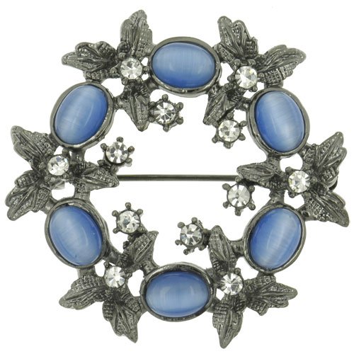 Stone Wreath Circle Brocch Flower Pin Brooch