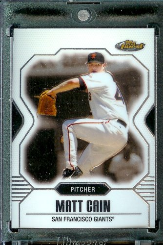 2007 Topps Finest #19 Matt Cain Baseball Card San Francisco Giants - Mint Condition - Shipped In Protective Display Case !!