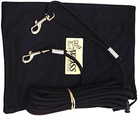 LeashInaBag Lightweight 30 Ft.1/4" Black Rope Pet Tie-Out. For dogs up to 70 pounds. 100% USA Made.