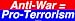 Anti-War = Pro-Terrorism Bumper Sticker