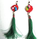 Handmade Ethnic Tassel Fabric Earrings