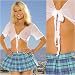 Plus Size Basic School Girl Costume 1x/2x 3x/4x Turquoise/White