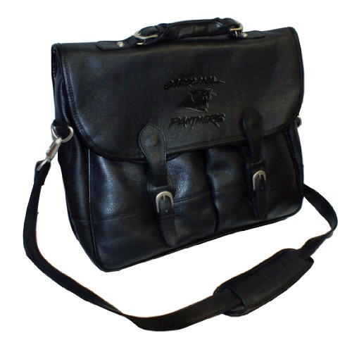 NFL Carolina Panthers Debossed Black Leather Angler's Bag