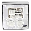 Silver Plated Gift Set, Train Money Box and Tooth/Curl Pots for Baby Boy (CG414)