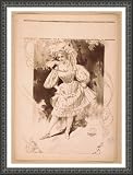 Historic Framed Theater Poster (XL), Woman wearing large hat and short skirted dress holding up skirt