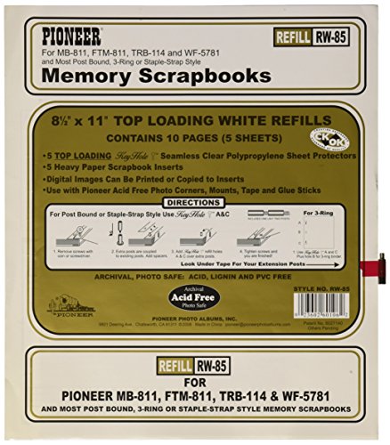 Postbond Top Loading Page Protectors 5/Pkg 8.5