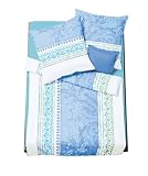 Fleuresse g-402407-0002-0100 z&uuml;rich Mako-Satin Bettw&auml;sche mit Rei&szlig;verschluss 135 x 200 + 80 x 80 cm wei&szlig;e lagune