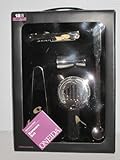 Oneida 5 Piece Barware Set Ice Tongs, Strainer, Cocktail Spoon, Jigger, Opener