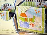 Sumersault 4 Piece Baby Crib Bedding Sheet Set Animal Party