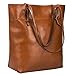 S-ZONE Vintage Genuine Split Leather Tote Shoulder Bag Handbag Big Large Capacity (Dark Brown)