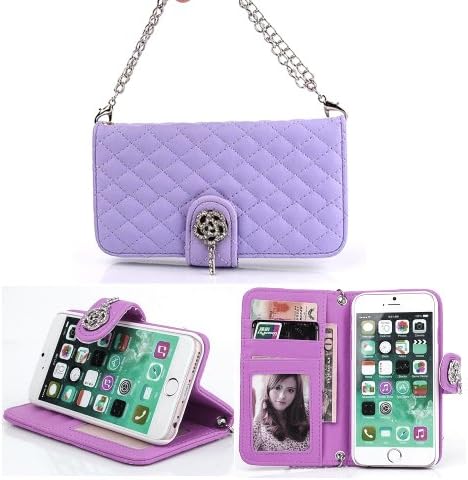 iPhone 6 Plus Case,Candywe#10 Case for iPhone 6 Plus (5.5),iPhone 6 Plus leather,iPhone 6 Plus leather case,Fashion Handbag Flip Leather Wallet Card Shell Pouch Stand case cover for iPhone 6 Plus (5.5) (2014) Purple